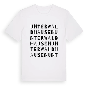 Unterwaldhausen ordlek t-shirt – ekologisk bomull t-shirt från Pinshirt