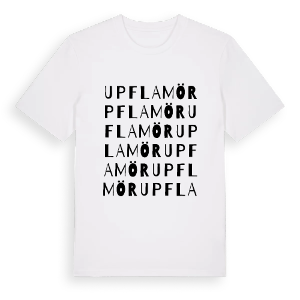 Upflamör ordlek t-shirt – ekologisk bomull t-shirt från Pinshirt