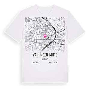 Vaihingen-Mitte karta t-shirt – ekologisk bomull t-shirt från Pinshirt