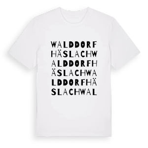 Walddorfhäslach ordlek t-shirt – ekologisk bomull t-shirt från Pinshirt
