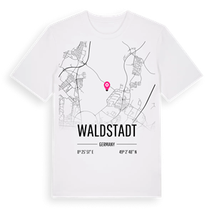 Waldstadt karta t-shirt – ekologisk bomull t-shirt från Pinshirt