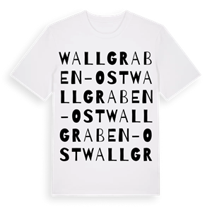 Wallgraben-Ost ordlek t-shirt – ekologisk bomull t-shirt från Pinshirt