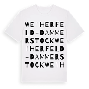 Weiherfeld-Dammerstock ordlek t-shirt – ekologisk bomull t-shirt från Pinshirt