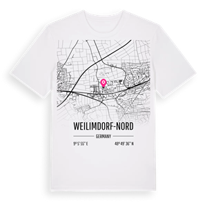 Weilimdorf-Nord karta t-shirt – ekologisk bomull t-shirt från Pinshirt