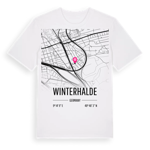 Winterhalde karta t-shirt – ekologisk bomull t-shirt från Pinshirt