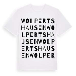 Wolpertshausen ordlek t-shirt – ekologisk bomull t-shirt från Pinshirt