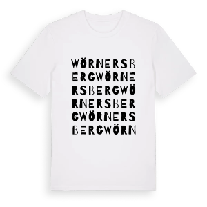 Wörnersberg ordlek t-shirt – ekologisk bomull t-shirt från Pinshirt