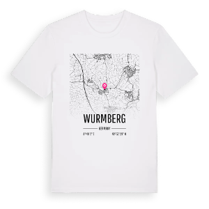 Wurmberg karta t-shirt – ekologisk bomull t-shirt från Pinshirt