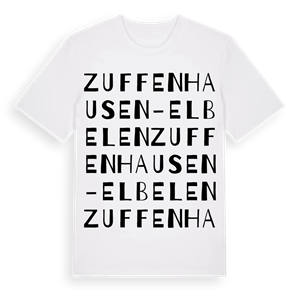 Zuffenhausen-Elbelen ordlek t-shirt – ekologisk bomull t-shirt från Pinshirt