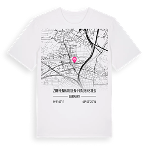 Zuffenhausen-Frauensteg karta t-shirt – ekologisk bomull t-shirt från Pinshirt