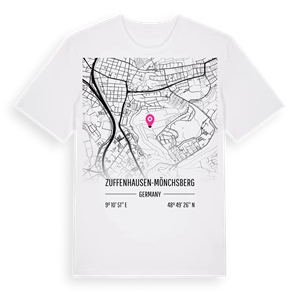 Zuffenhausen-Mönchsberg karta t-shirt – ekologisk bomull t-shirt från Pinshirt