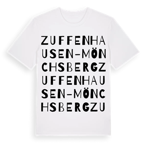 Zuffenhausen-Mönchsberg ordlek t-shirt – ekologisk bomull t-shirt från Pinshirt