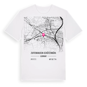 Zuffenhausen-Schützenbühl karta t-shirt – ekologisk bomull t-shirt från Pinshirt