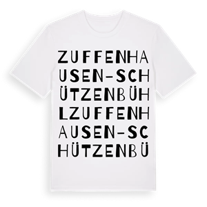 Zuffenhausen-Schützenbühl ordlek t-shirt – ekologisk bomull t-shirt från Pinshirt