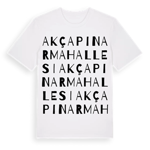 Akçapınar Mahallesi ordlek t-shirt – ekologisk bomull t-shirt från Pinshirt