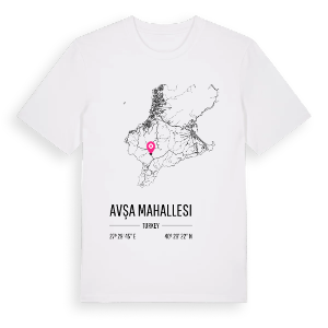Avşa Mahallesi karta t-shirt – ekologisk bomull t-shirt från Pinshirt