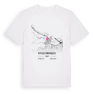 Ayyıldız Mahallesi karta t-shirt – ekologisk bomull t-shirt från Pinshirt