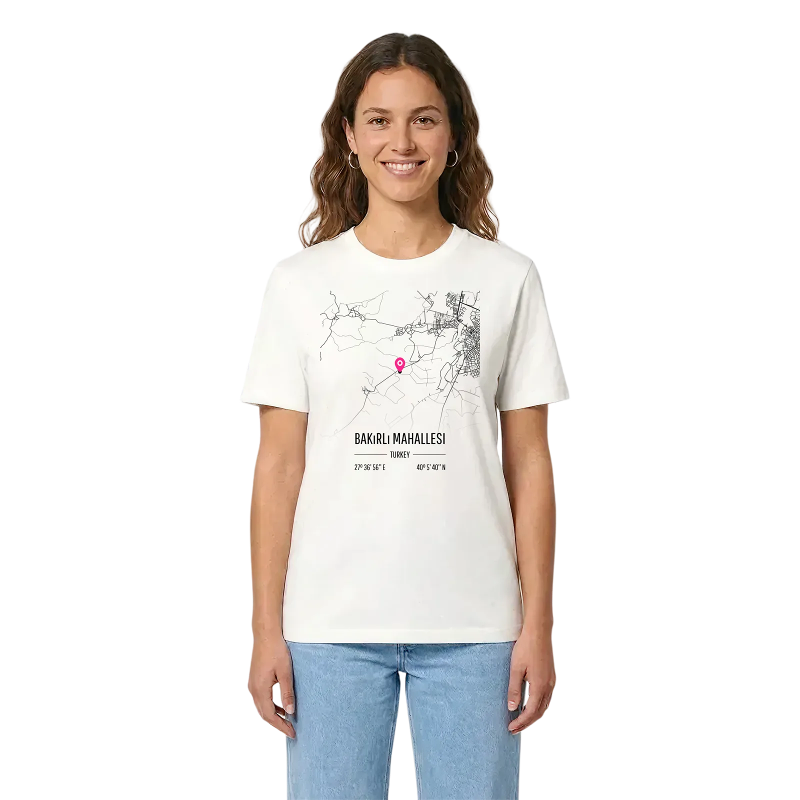 Bakırlı Mahallesi karta t-shirt – White, i miljö