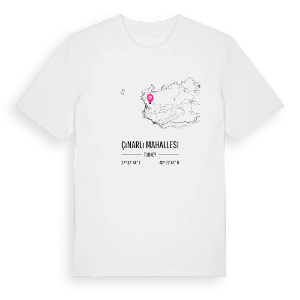 Çınarlı Mahallesi karta t-shirt – ekologisk bomull t-shirt från Pinshirt