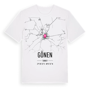 Gönen karta t-shirt – ekologisk bomull t-shirt från Pinshirt