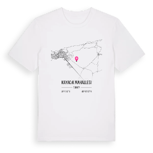 Kayacık Mahallesi karta t-shirt – ekologisk bomull t-shirt från Pinshirt