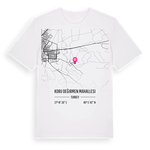 Koru Değirmen Mahallesi karta t-shirt – ekologisk bomull t-shirt från Pinshirt