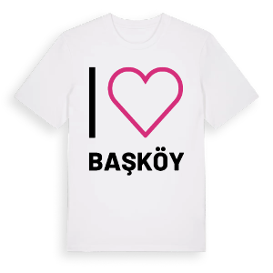 Jag älskar Başköy t-shirt stort tryck – ekologisk bomull t-shirt från Pinshirt