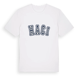 Hacı college t-shirt – ekologisk bomull t-shirt från Pinshirt