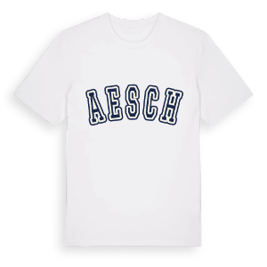 Aesch college t-shirt – ekologisk bomull t-shirt från Pinshirt