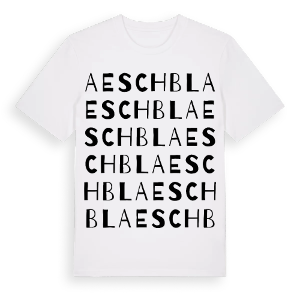 Aesch BL ordlek t-shirt – ekologisk bomull t-shirt från Pinshirt