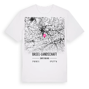 Basel-Landschaft karta t-shirt – ekologisk bomull t-shirt från Pinshirt