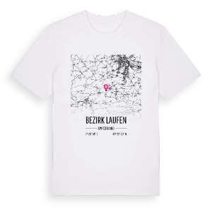 Bezirk Laufen karta t-shirt – ekologisk bomull t-shirt från Pinshirt