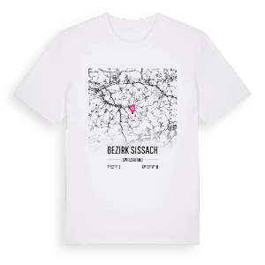 Bezirk Sissach karta t-shirt – ekologisk bomull t-shirt från Pinshirt