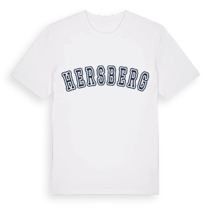 Hersberg college t-shirt – ekologisk bomull t-shirt från Pinshirt