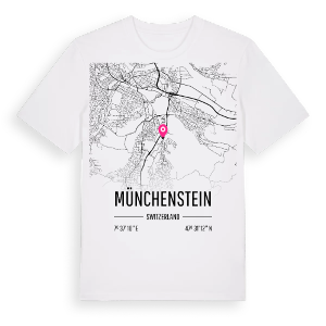 Münchenstein karta t-shirt – ekologisk bomull t-shirt från Pinshirt