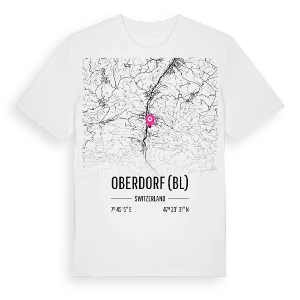 Oberdorf (BL) karta t-shirt – ekologisk bomull t-shirt från Pinshirt