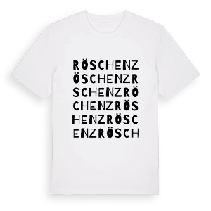 Röschenz ordlek t-shirt – ekologisk bomull t-shirt från Pinshirt