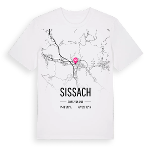 Sissach karta t-shirt – ekologisk bomull t-shirt från Pinshirt