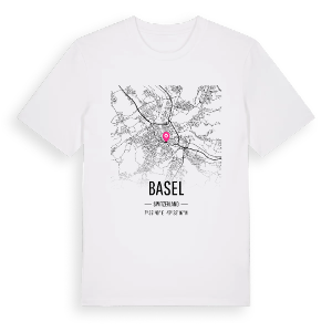 Basel karta t-shirt – ekologisk bomull t-shirt från Pinshirt