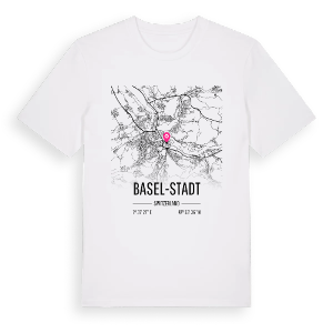 Basel-Stadt karta t-shirt – ekologisk bomull t-shirt från Pinshirt
