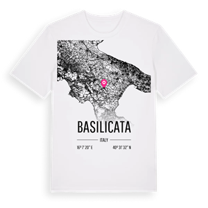 Basilicata karta t-shirt – ekologisk bomull t-shirt från Pinshirt