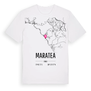 Maratea karta t-shirt – ekologisk bomull t-shirt från Pinshirt