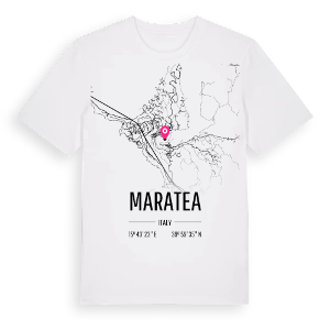 Maratea karta t-shirt – ekologisk bomull t-shirt från Pinshirt
