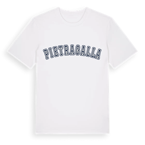 Pietragalla college t-shirt – ekologisk bomull t-shirt från Pinshirt