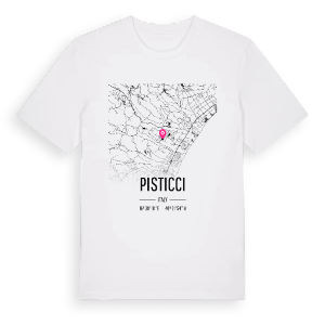 Pisticci karta t-shirt – ekologisk bomull t-shirt från Pinshirt