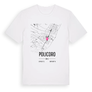 Policoro karta t-shirt – ekologisk bomull t-shirt från Pinshirt