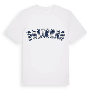 Policoro college t-shirt – ekologisk bomull t-shirt från Pinshirt
