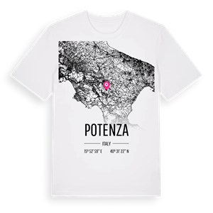Potenza karta t-shirt – ekologisk bomull t-shirt från Pinshirt
