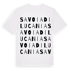 Savoia di Lucania ordlek t-shirt – ekologisk bomull t-shirt från Pinshirt