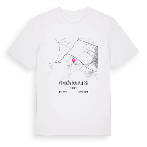 Yeniköy Mahallesi karta t-shirt – ekologisk bomull t-shirt från Pinshirt